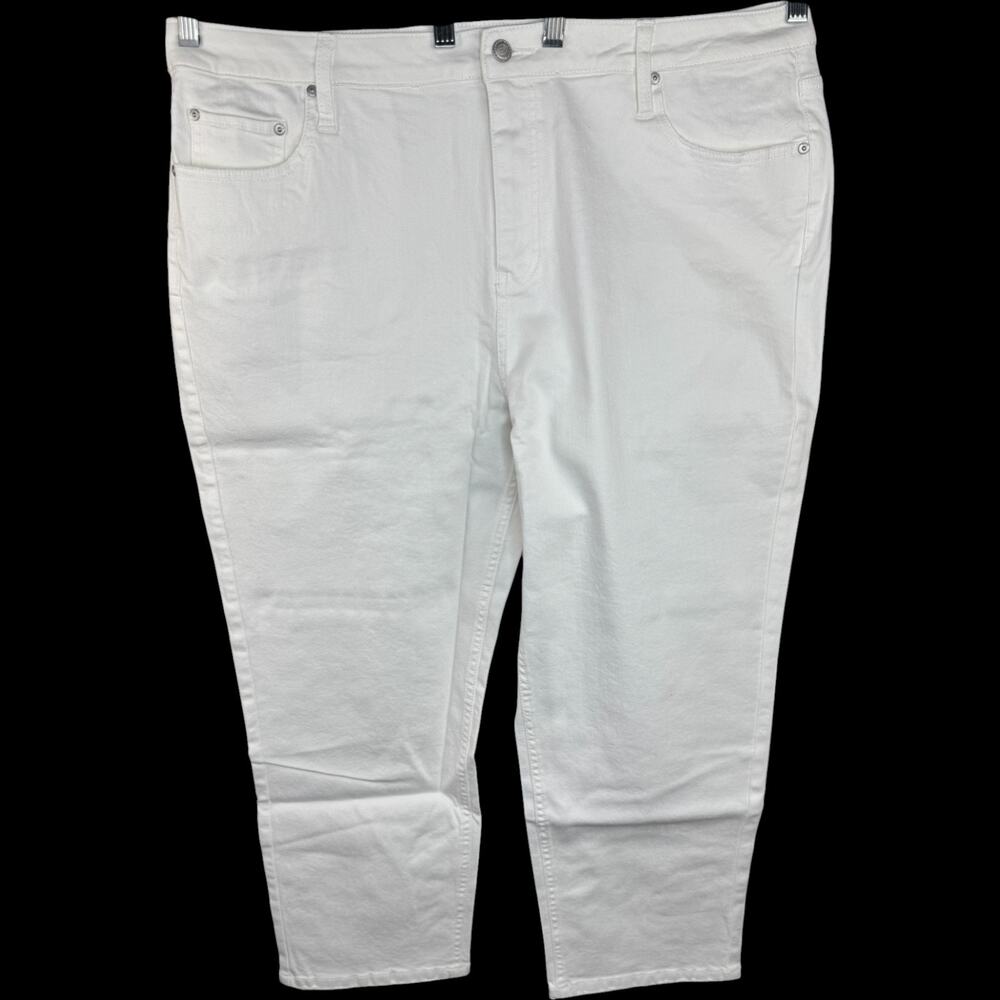 Candace Cameron Bure White Denim Jeans Pants Size 20W Plus‎ Stretch Cotton